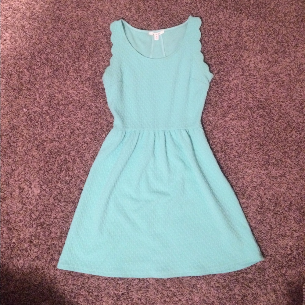 Sea foam green dress with lace detail on back