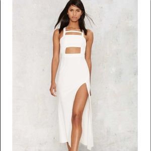 Nasty Gal white cut out maxi dress