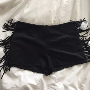Forever21 faux suede festival fringe shorts bnwt