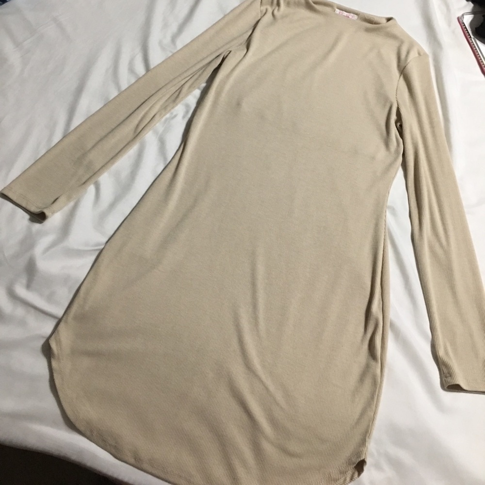 Cream colored bodycon dress