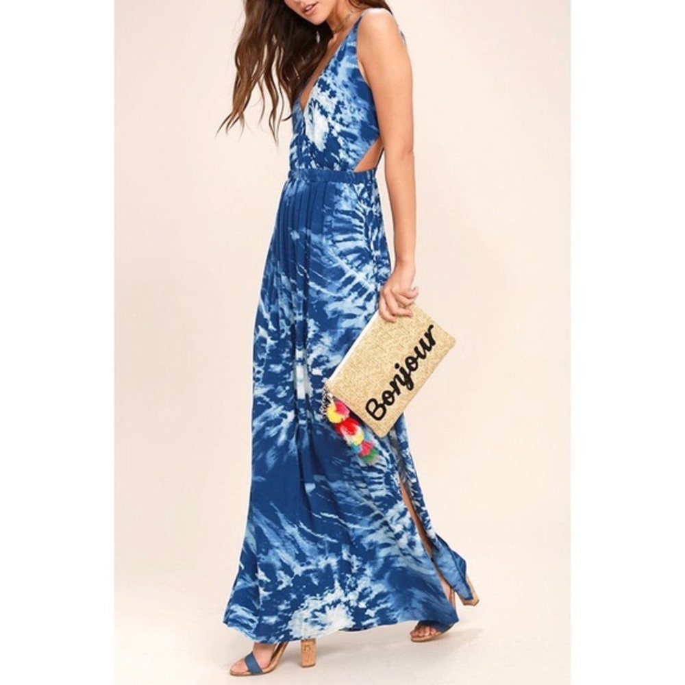 Melie Bianco Straw Clutch Embroidery "Bonjour" - Picture 3 of 6