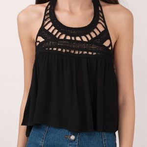 Tobi Crochet Halter Tank Top