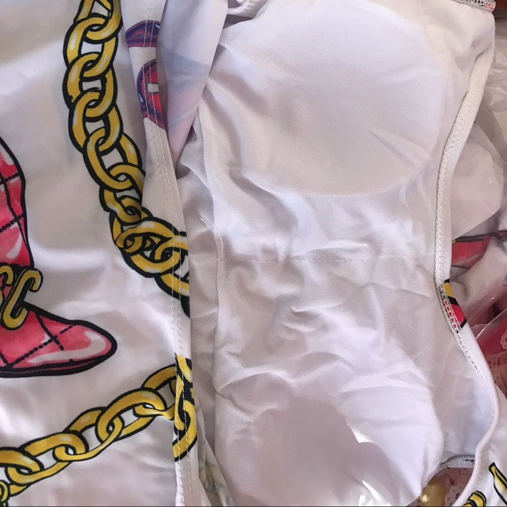 Barbie swimsuit pink high cut one piece bodysuit M - Picture 8 of 8