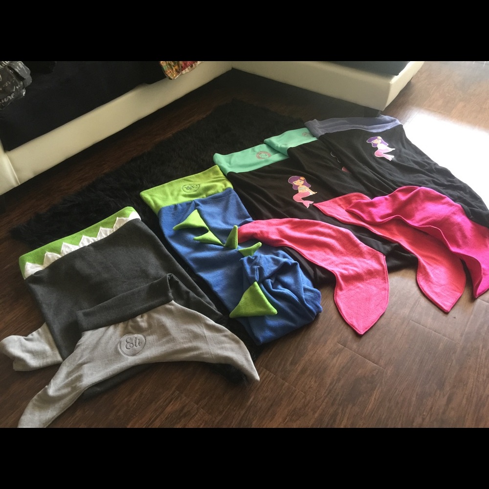 Mermaid, shark or dinosaur tail blankets