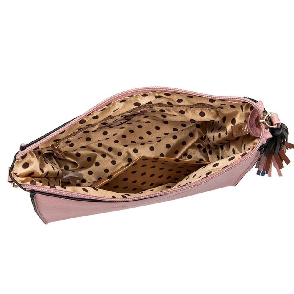 Melie Bianco Pink Byron Quote Crossbody & Tassels - Picture 4 of 4