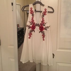 White floral embroidered dress