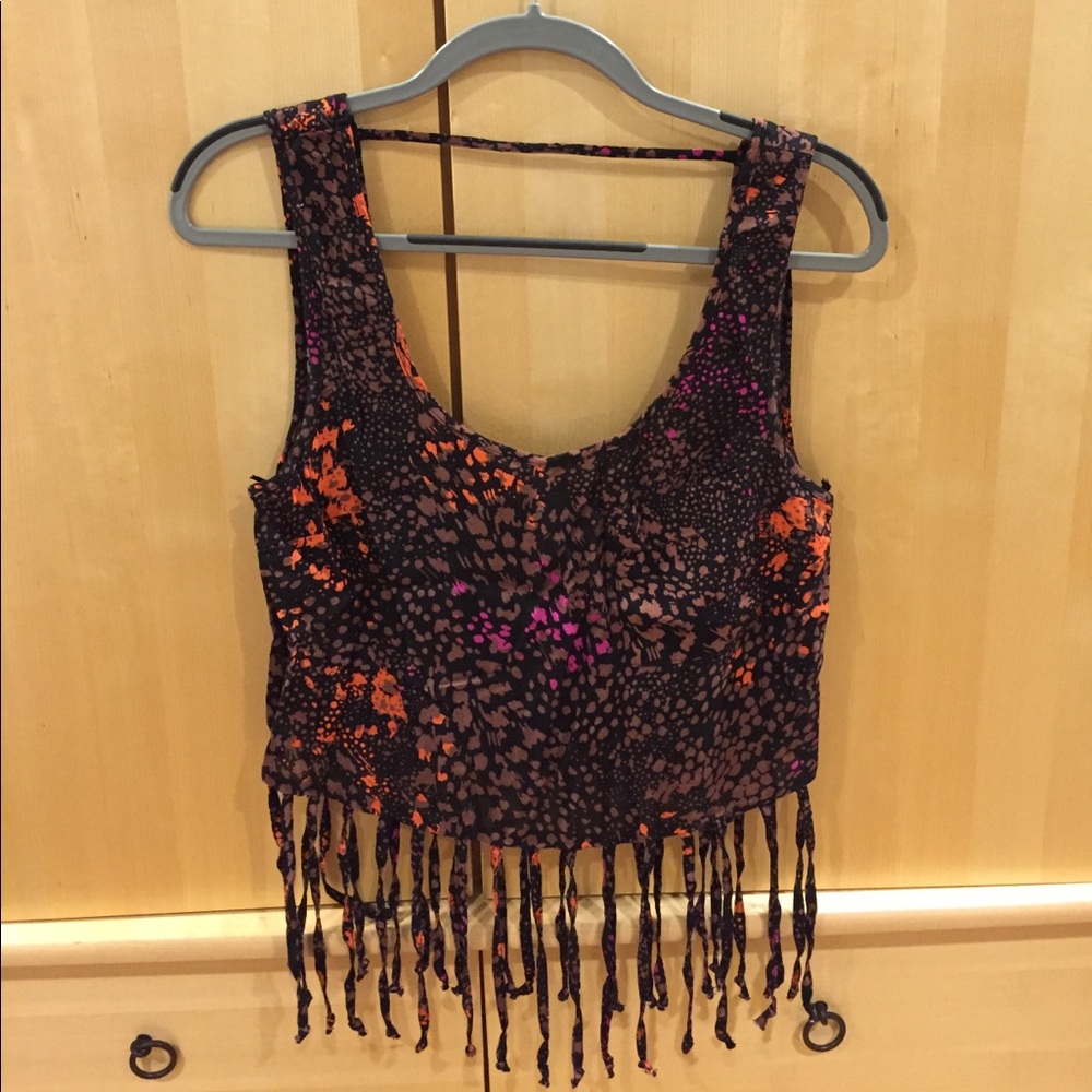 Colorful fringe tank top