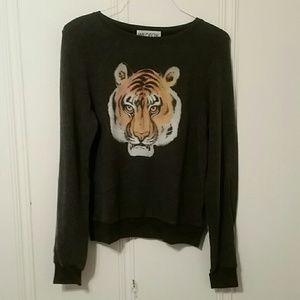 Wildfox Grey Tiger Sweater NWOT Small