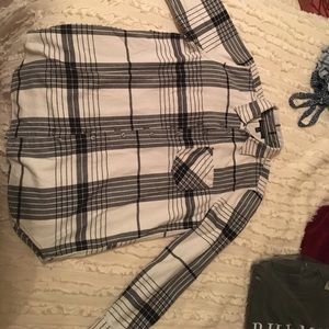Banana Republic Black and White Flannel