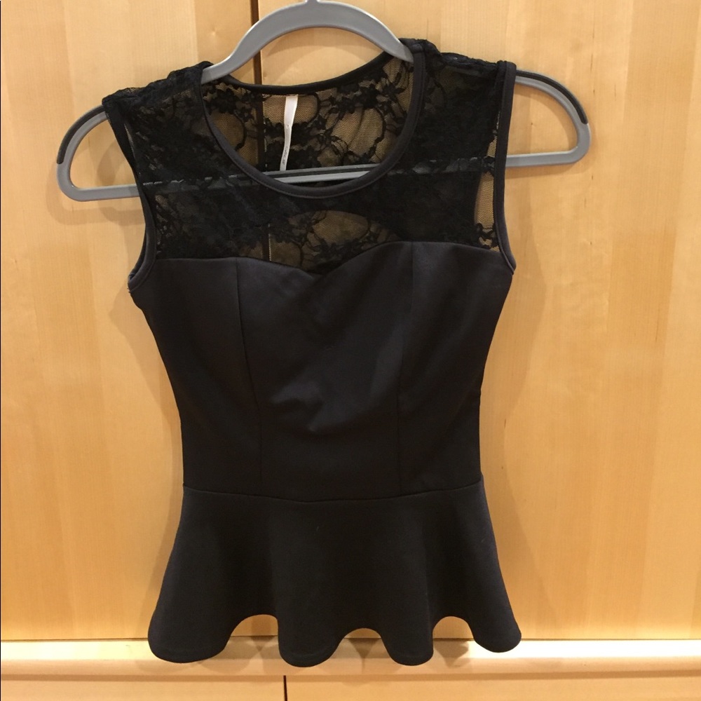 Black peplum top