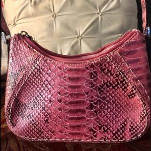 Liz Claiborne pink "Snakeskin" mini handbag