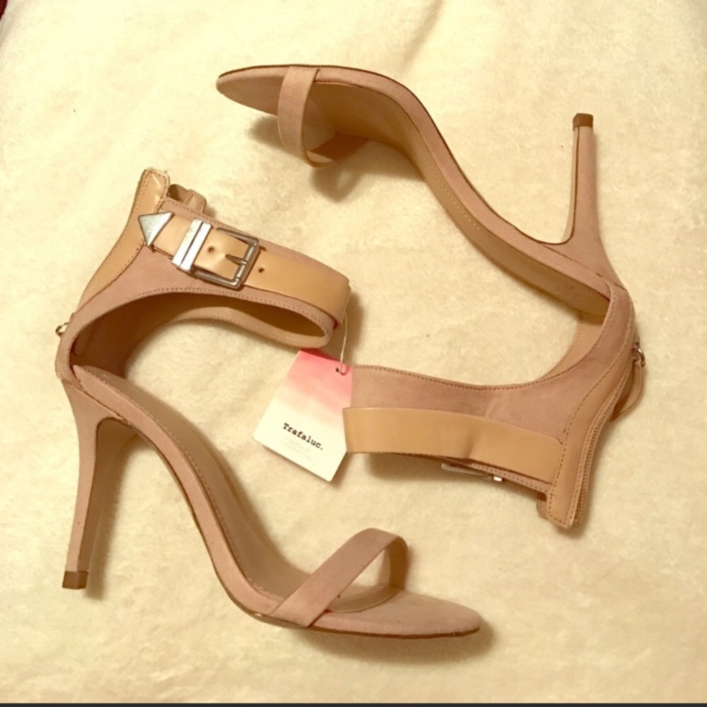 Zara nude ankle strap heels