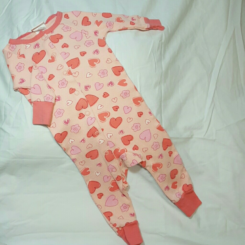 *Bundle 3/$15! Valentine long-john onesie.