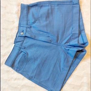 Stretch Bull Denim High Waist Cuff-Short