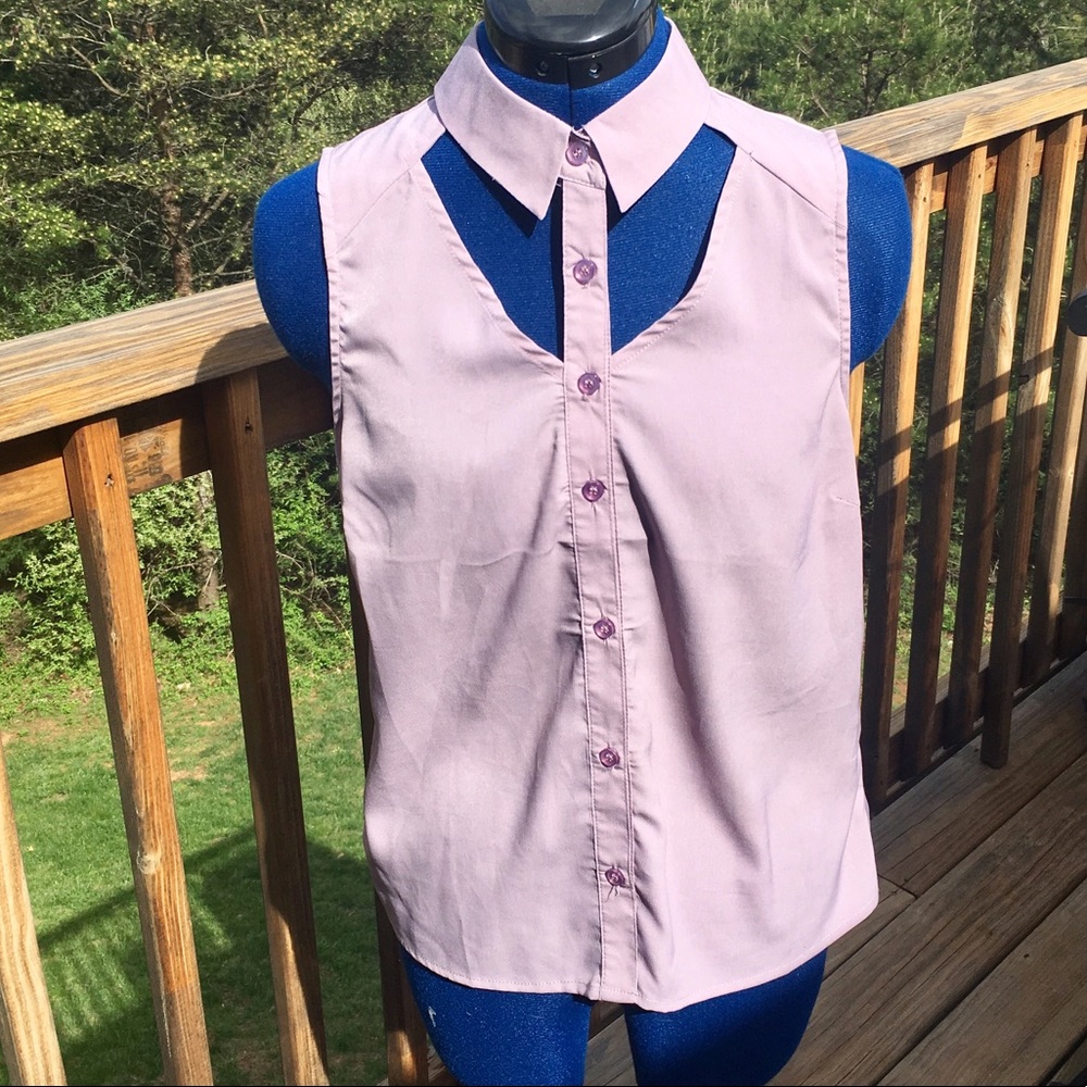 Sleeveless Button-Up with Gorgeous Cutouts