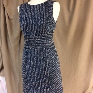 Shoshanna navy and gold dress