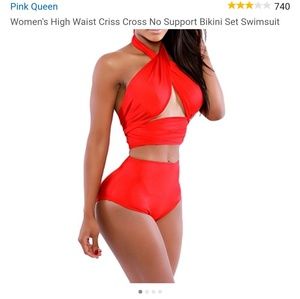 High waisted 2 piece swimsuit