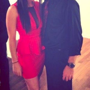 Arden b backless deep-v dress