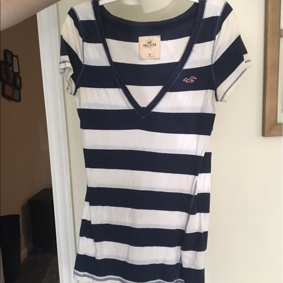 Navy blue and white striped shirt - Picture 1 of 2