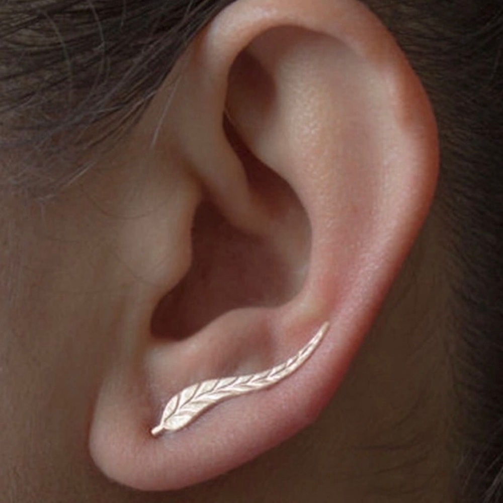 SILVER PLATED LEAF EARRINGS