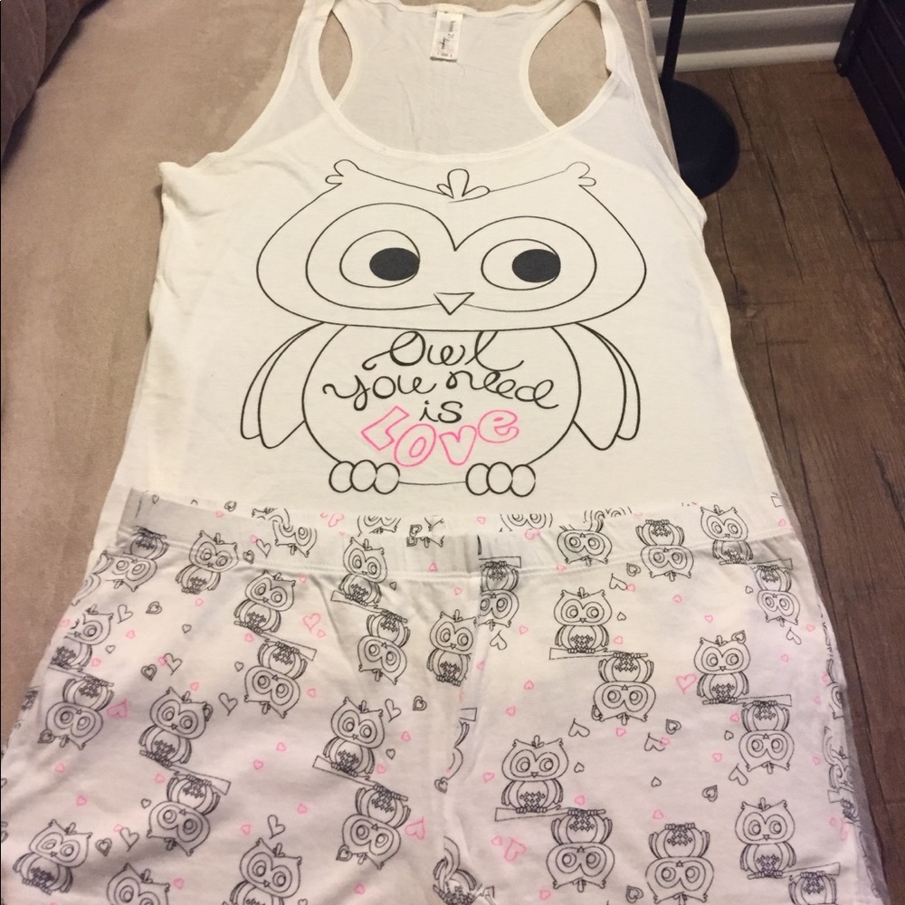 Forever 21 Owl sleep set (tank & shorts)