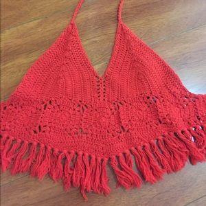 Red Crotchet Top|Forever 21 Top