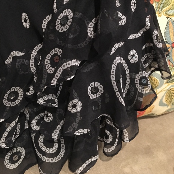 Black Silk Skirt with Sequins - Picture 2 of 4