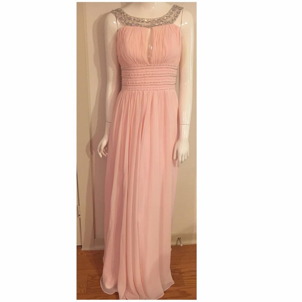 Light pink gown prom dress