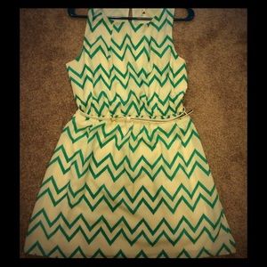 Mint and off white chevron dress size L