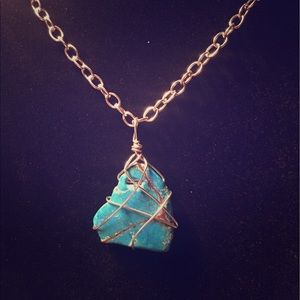 Wire wrapped stone necklace
