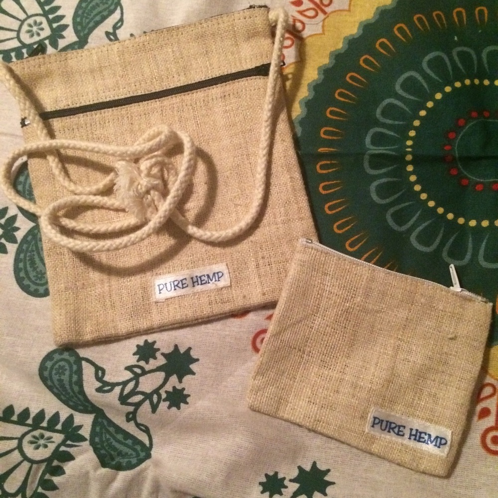 Pure Hemp crossbody bag & matching pouch