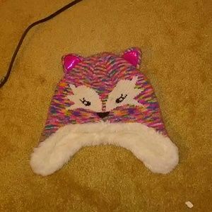 Patterned fox hat