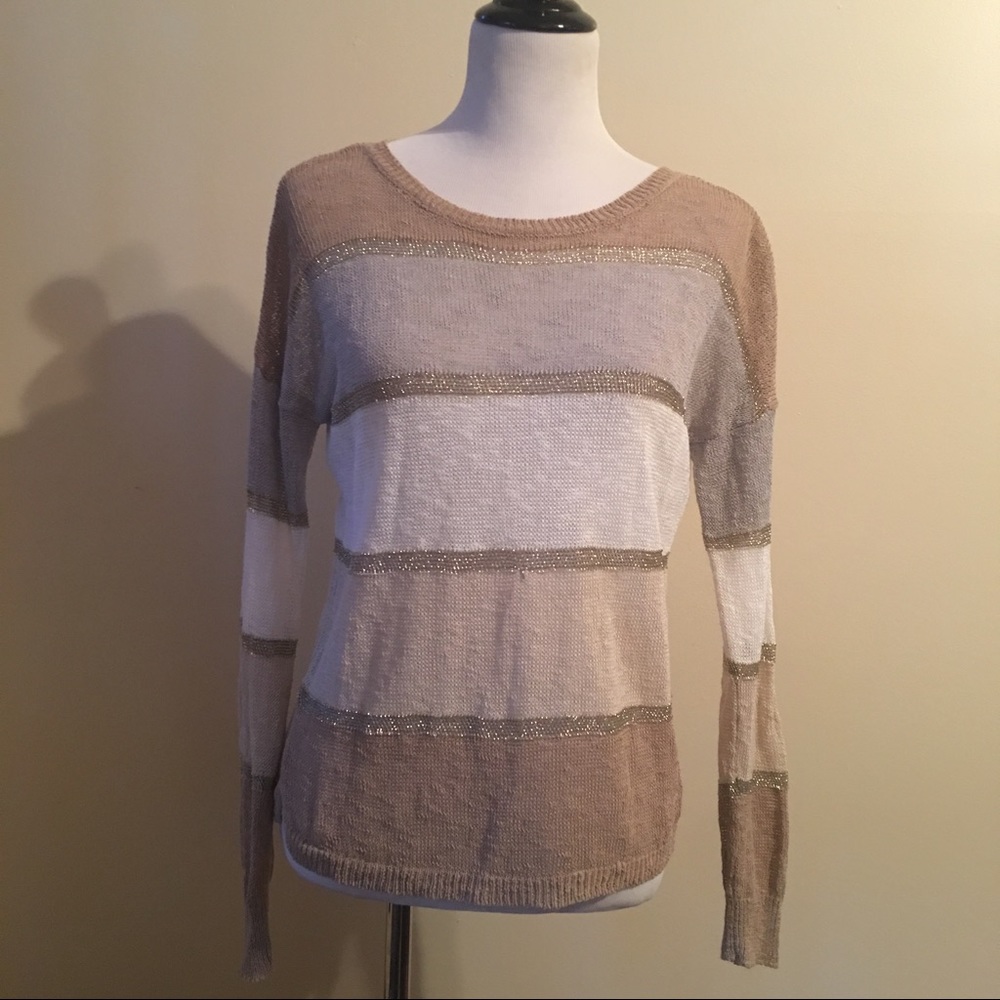 Ann Taylor Loft thin knit metallic sweater