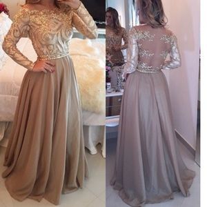 Long red gown prom dress