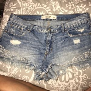 A&F embellished destroyed shorts