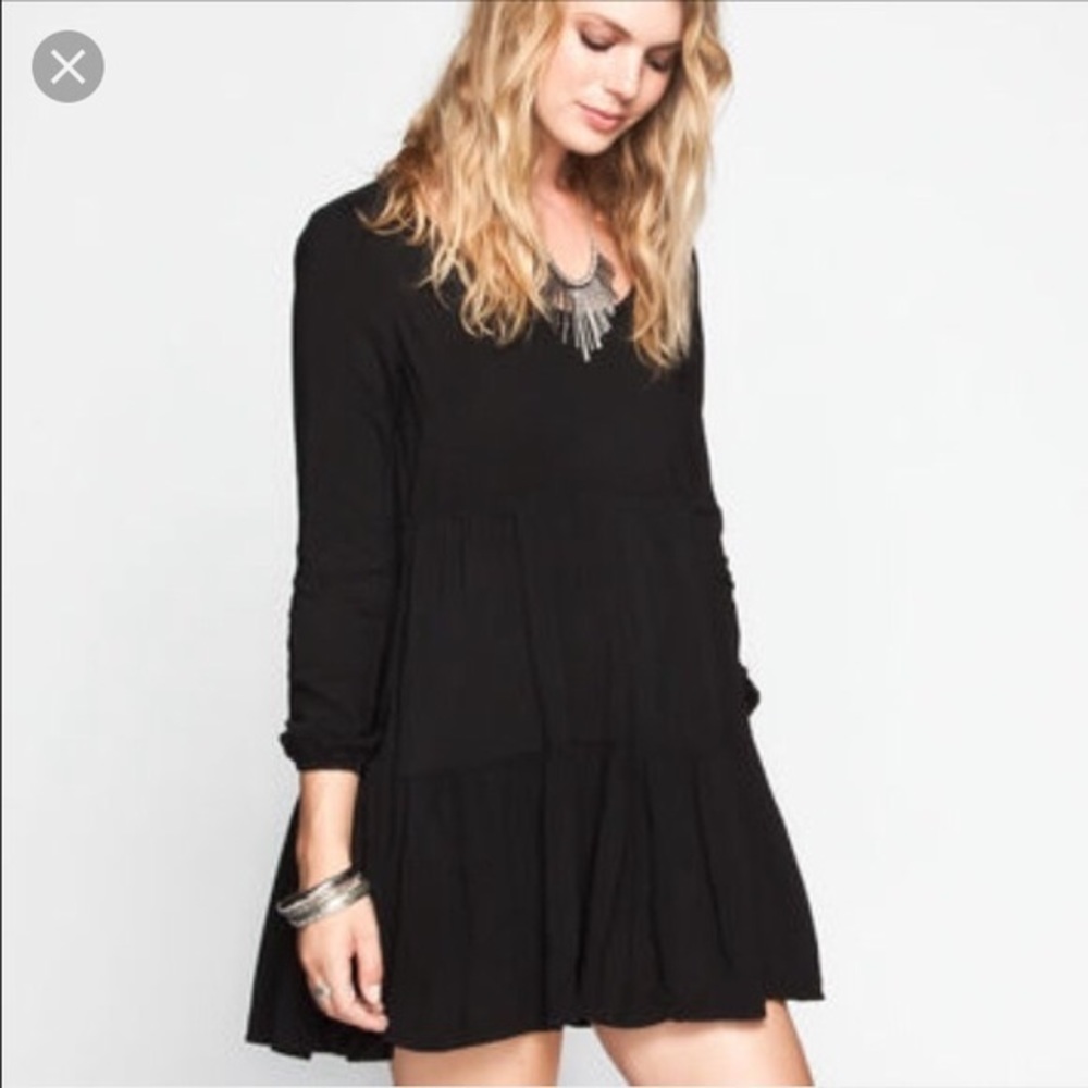 Full Tilt Long Sleeve Black Dress