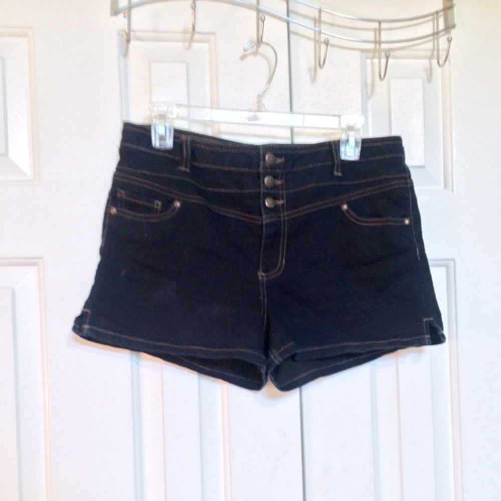 High Waisted Button Up Jean Shorts