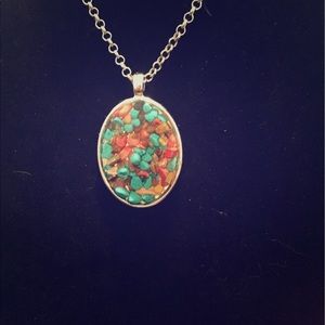 Multi stone pendant necklace