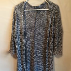 Navy & White high-lo open front Cardigan Navy & White high-lo open front Cardigan