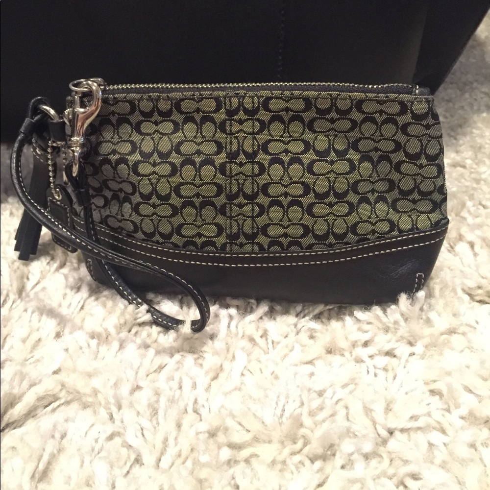 Coach black wristlet