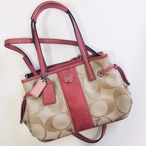 {Coach} Pink & Tan Signature