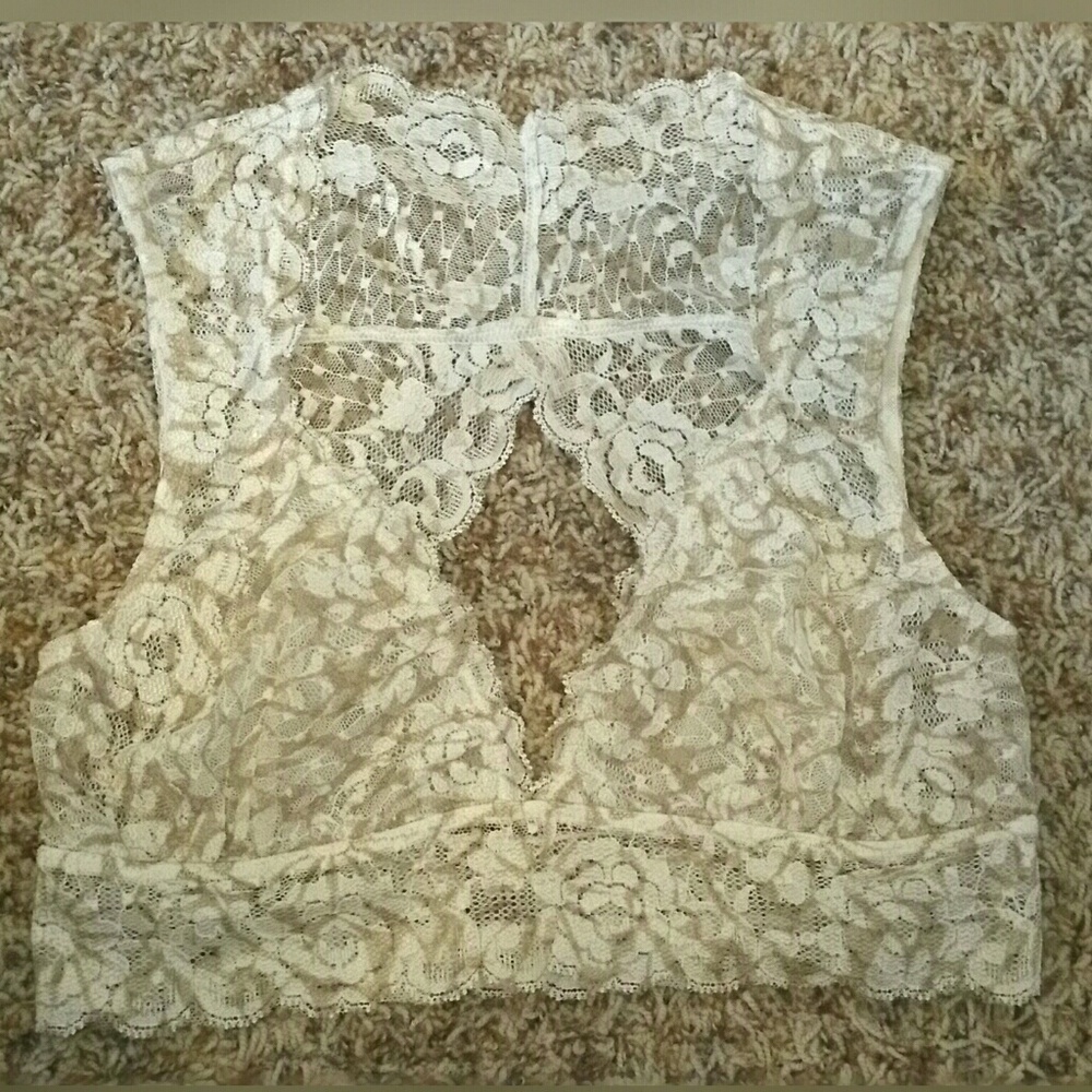 Free People white and cream lace bralette
