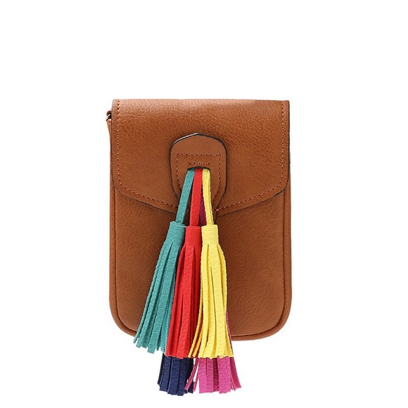 Melie Blanco Saddle Crossbody Multi Color Tassels - Picture 2 of 8