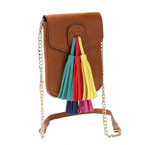 Melie Blanco Saddle Crossbody Multi Color Tassels - Picture 3 of 8