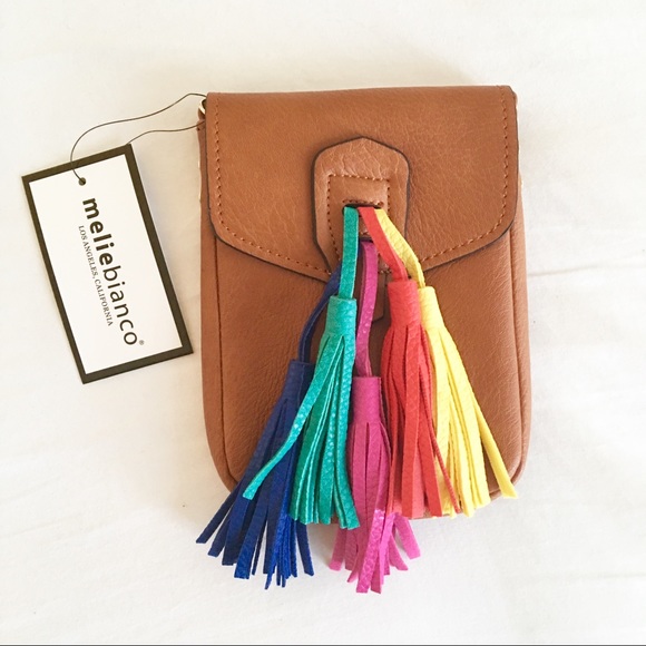 Melie Blanco Saddle Crossbody Multi Color Tassels - Picture 4 of 8