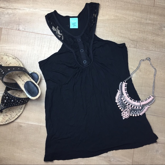 H.I.P. Tops - Lace Neck Top