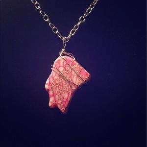 Stone wire wrapped necklace