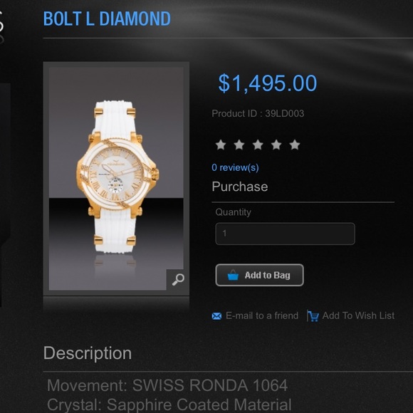 AquaSwiss White/Gold Diamond Water Resistant Watch
