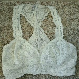 Free People ivory lace racerback bralette