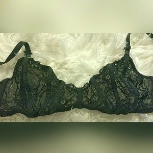 Free People black lace unlined bra lingerie - M